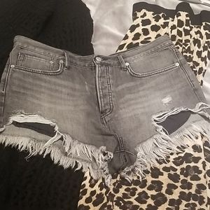 FREE PEOPLE distressed denim shorts